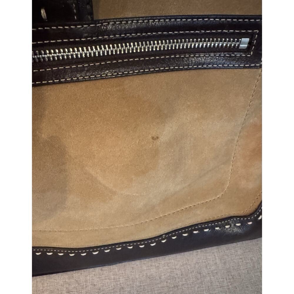 Vintage Coach Hamptons Satchel Tan Suede And Brown Leather NWT - Picture 6 of 16